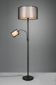 Lampadar Burton, TRIO, 45x170 cm, 60W/40W, 1x E27, 1x E14, metal, negru mat