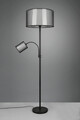 Lampadar Burton, TRIO, 45x170 cm, 60W/40W, 1x E27, 1x E14, metal, negru mat