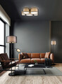 Lampadar Burton, TRIO, 45x170 cm, 60W/40W, 1x E27, 1x E14, metal, negru mat