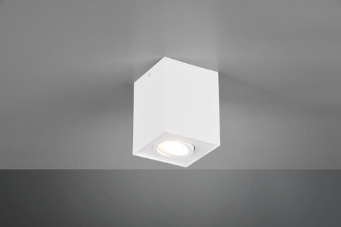 Plafoniera Biscuit, TRIO, 9.6x9.6x12.5 cm, 35W, 1x GU10, metal, alb mat