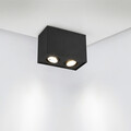 Plafoniera Biscuit, TRIO, 17.8x9.6x12.5 cm, 35W, 2x GU10, metal, negru mat