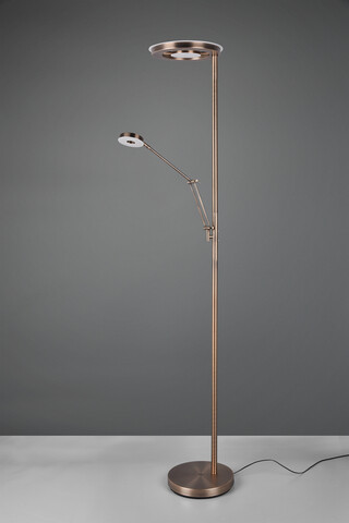 Lampadar Barrie, TRIO, 30x181 cm, 32W/6W, 2x SMD LED, metal, bronz antic
