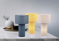 Lampa de masa Bale, TRIO, 24x40 cm, 10W, 2x E27, textil, gri