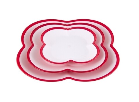 Set 3 platouri, Casa Plastor, Bally, 0.1 + 0.2 + 0.4 L, plastic, rosu