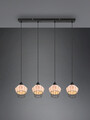 Lustra Borka, RL, 95x17.5x150 cm, 40W, 4x E27, ratan, natur/negru
