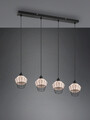 Lustra Borka, RL, 95x17.5x150 cm, 40W, 4x E27, ratan, natur/negru