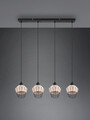Lustra Borka, RL, 95x17.5x150 cm, 40W, 4x E27, ratan, natur/negru