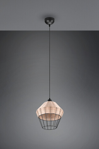 Lustra Borka, RL, 30x150 cm, 40W, 1x E27, ratan, natur/negru