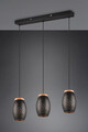 Lustra Bidar, RL, 71x15x150 cm, 28W, 3x E27, metal, negru/natur