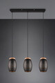 Lustra Bidar, RL, 71x15x150 cm, 28W, 3x E27, metal, negru/natur