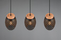 Lustra Bidar, RL, 71x15x150 cm, 28W, 3x E27, metal, negru/natur