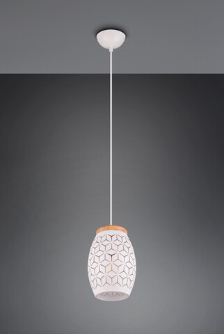 Lustra Bidar, RL, 15x150 cm, 28W, 1x E27, metal, alb mat/natur