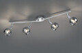 Plafoniera Brest, RL, 85x9x20.5 cm, 28W, 4x E14, metal, argintiu