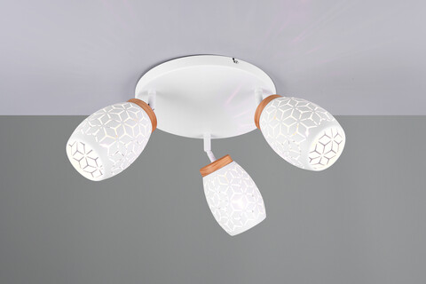 Plafoniera Bidar, RL, 58x27 cm, 10W, 3x E14, metal, alb mat/natur