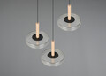 Lustra Celeste, TRIO, 35x200 cm, 7W, 3x SMD LED, metal, negru/gri