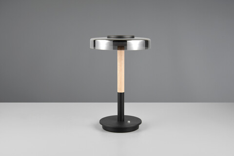 Lampa de masa Celeste, TRIO, 22x35 cm, 10W, 1x SMD LED, metal, negru/gri