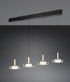 Lustra Celeste, TRIO, 115x22x200 cm, 7W, 4x SMD LED, metal, negru/gri