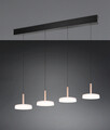 Lustra Celeste, TRIO, 115x22x200 cm, 7W, 4x SMD LED, metal, negru/alb