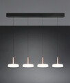 Lustra Celeste, TRIO, 115x22x200 cm, 7W, 4x SMD LED, metal, negru/alb