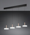 Lustra Celeste, TRIO, 115x22x200 cm, 7W, 4x SMD LED, metal, negru/alb