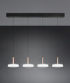 Lustra Celeste, TRIO, 115x22x200 cm, 7W, 4x SMD LED, metal, negru/alb