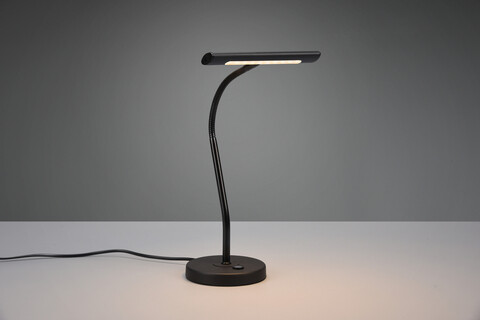 Lampa de masa Curtis, TRIO, 18x35 cm, 4W, 1x SMD LED, metal, negru mat