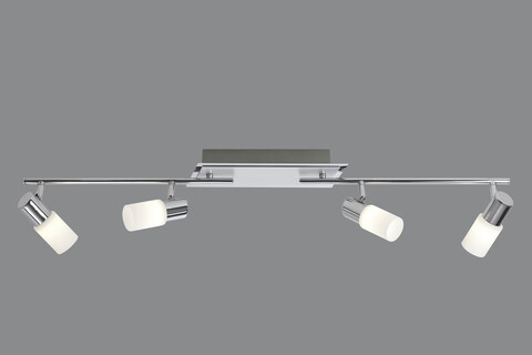 Plafoniera Clapton, TRIO, 96.5x8x18.5 cm, 4W, 4x SMD LED, metal, argintiu