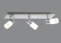 Plafoniera Clapton, TRIO, 50x7x18.5 cm, 5W, 3x SMD LED, metal, argintiu