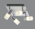 Plafoniera Clapton, TRIO, 31x22x18.5 cm, 4W, 4x SMD LED, metal, argintiu