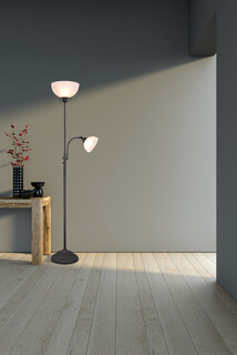 30x184 cm, Negru;Alb, Lampadar