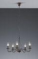 Candelabru Country, RL, 55x172 cm, 40W, 5x E14, metal, maro rustic
