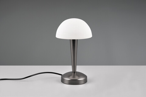 Lampa de masa Canaria, RL, 15x26.5 cm, 40W, 1x E14, metal, argintiu/alb