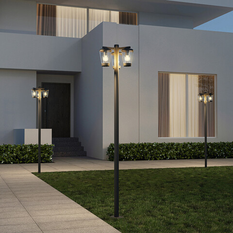 Lampadar de exterior Cavado, TRIO, 44.6x220 cm, 40W, 3x E27, aluminiu, antracit
