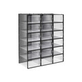 Set 18 cutii de pantofi, Songmics, 33.3x23x14 cm, polipropilena, transparent/negru