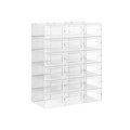 Set 18 cutii de pantofi, Songmics, 33.3x23x14 cm, polipropilena, transparent/alb