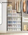 Set 18 cutii de pantofi, Songmics, 35x25x18.5 cm, polipropilena, transparent/alb