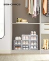 Set 8 cutii de pantofi, Songmics, 33.3x22x14 cm, polipropilena, transparent/alb