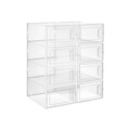 Set 8 cutii de pantofi, Songmics, 33.3x22x14 cm, polipropilena, transparent/alb