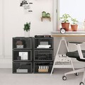 Set 6 cutii de pantofi, Songmics, 36x28x22 cm, polipropilena, negru