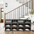 Set 6 cutii de pantofi, Songmics, 36x28x22 cm, polipropilena, negru