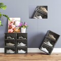 Set 6 cutii de pantofi, Songmics, 36x28x22 cm, polipropilena, negru