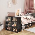 Set 6 cutii de pantofi, Songmics, 36x28x22 cm, polipropilena, negru