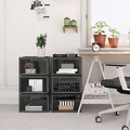 Set 6 cutii de pantofi, Songmics, 36x28x22 cm, polipropilena, negru