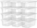 Set 12 cutii de pantofi, Songmics, 34.5x19.5x12.5 cm, polipropilena, transparent