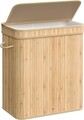 Cos de rufe Bamboo, Songmics, 54.5x34.5x61 cm, 100 L, bambus/MDF, bej
