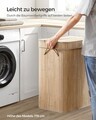 Cos de rufe Bamboo, Songmics, 54.5x34.5x61 cm, 100 L, bambus/MDF, bej