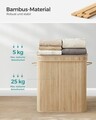 Cos de rufe Bamboo, Songmics, 54.5x34.5x61 cm, 100 L, bambus/MDF, bej