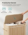 Cos de rufe Bamboo, Songmics, 54.5x34.5x61 cm, 100 L, bambus/MDF, bej