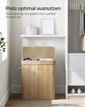 Cos de rufe Bamboo, Songmics, 54.5x34.5x61 cm, 100 L, bambus/MDF, bej