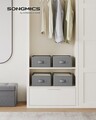 Set 4 organizatoare pentru sertar, Songmics,cu 6 compartimente, 42x30x17 cm, gri